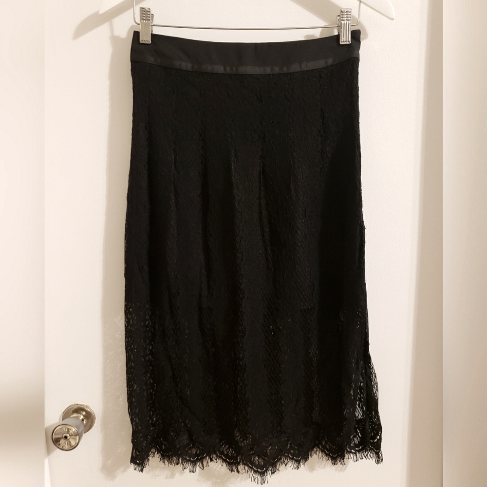 Sweed Lace Skirt Mini Fitted Slip Elastic Band Waist Boho Luxury Paris Woman Sm